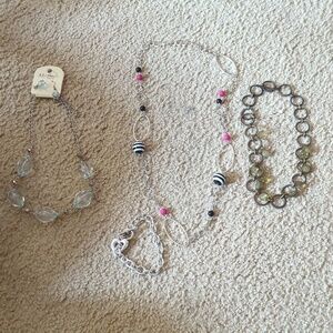 My style Earrings & Necklace, Two Necklaces and Bracelet Chunky Jewelry Bundle